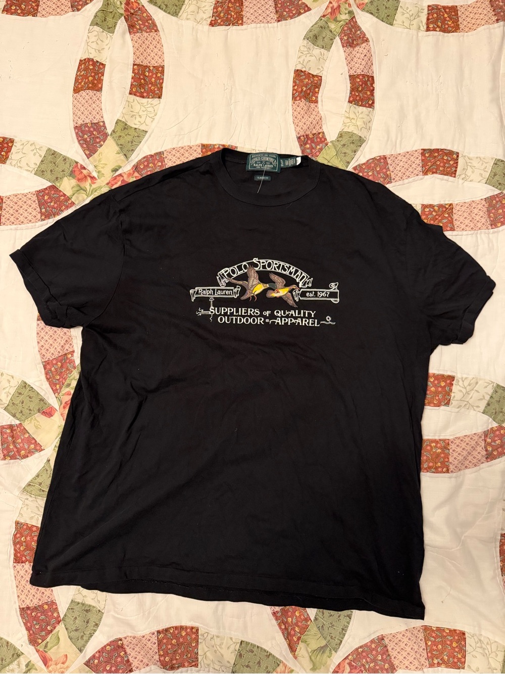 Vintage Polo Ralph Lauren Polo Sportsman Polo Country Duck Mallard T-Shirt Black